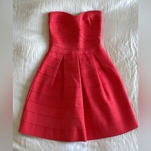Express Strapless Coral Dress
